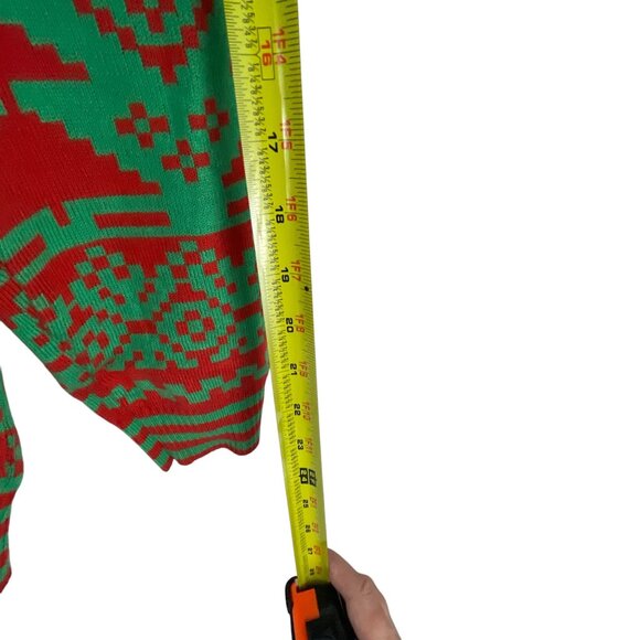 Tipsy Elves Light-Up Christmas Sweater Red & Green Holiday Tree Design Mens M - Picture 10 of 10